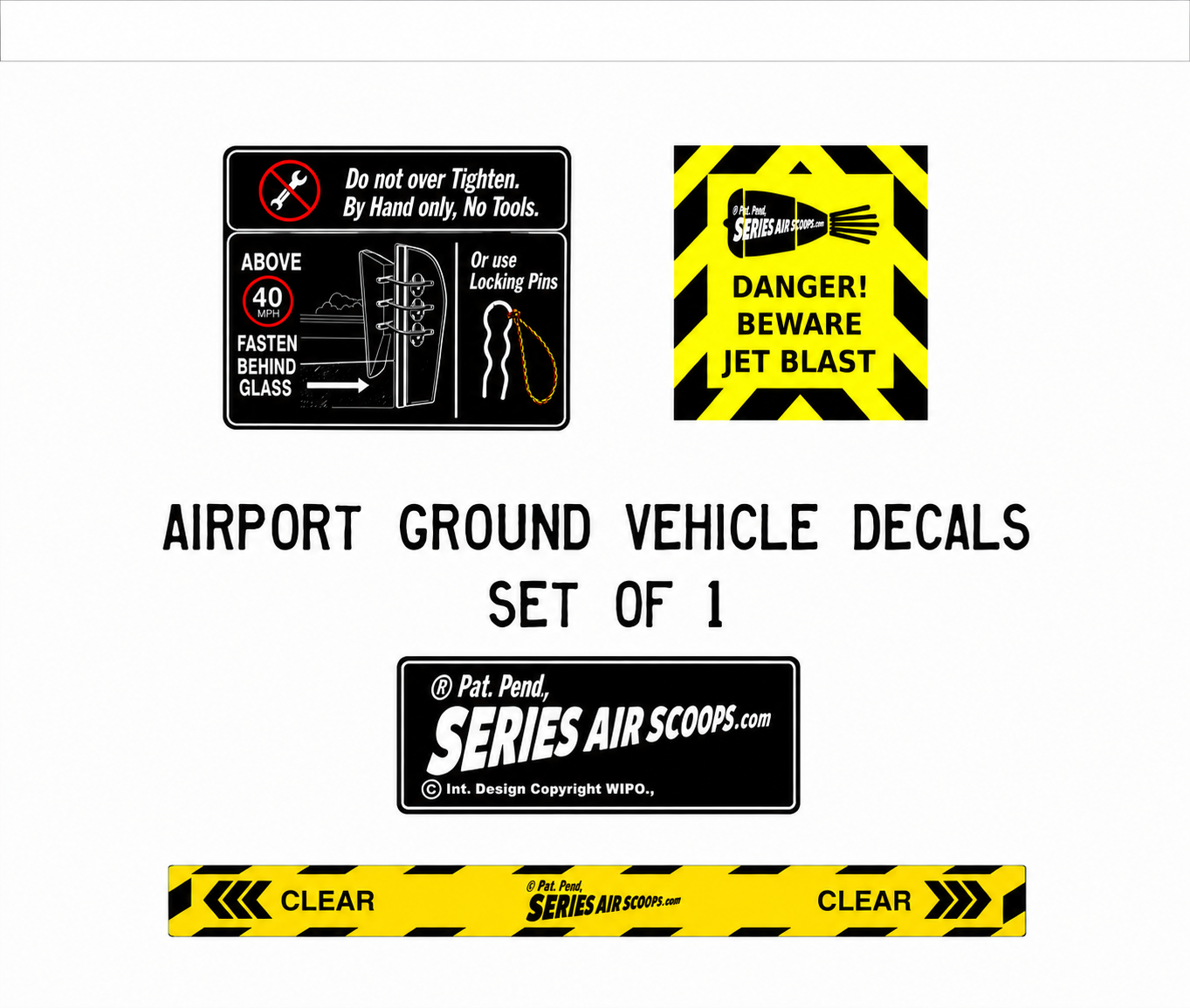 AIRPORT GROUND VEHICLE DECALS SET OF 1 - EXACT FIT