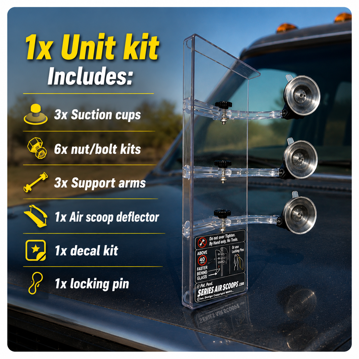 1x SERIES AIR SCOOP COMPLETE KIT (Fully Reversible L/R)