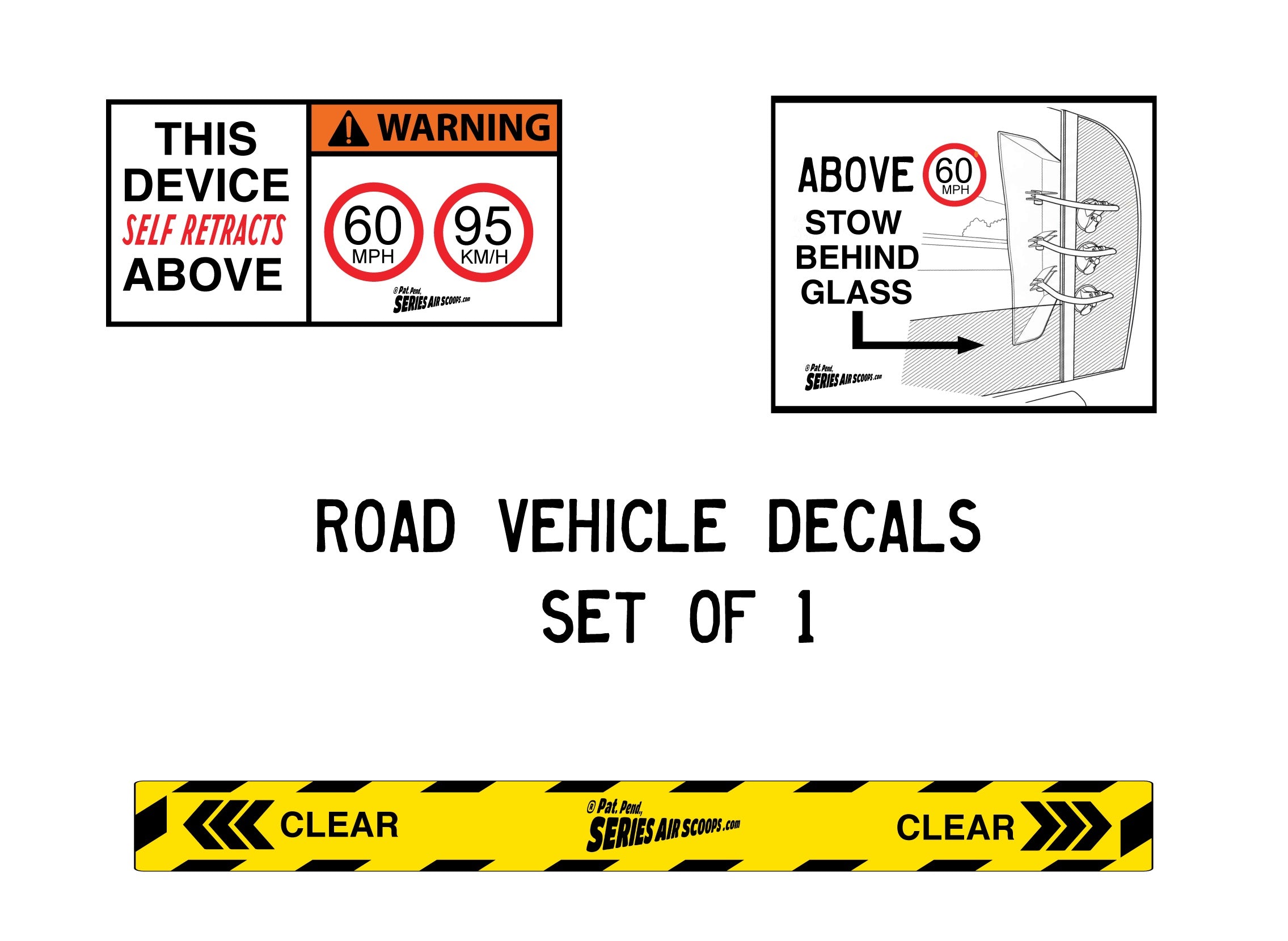 ROAD VEHICLE DECALS SET OF 1 - EXACT FIT